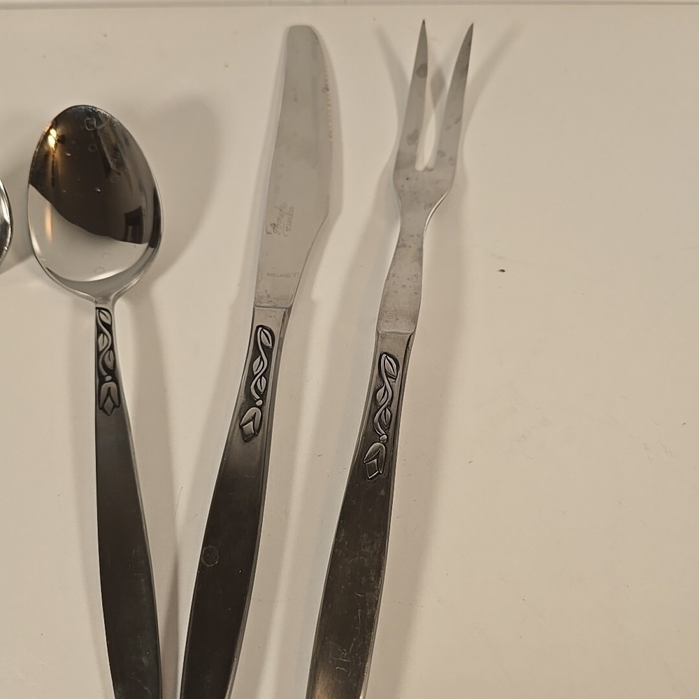 Amefa Holland Stainless Flatware Royal Damask Serving Pieces - Picture 3 of 5
